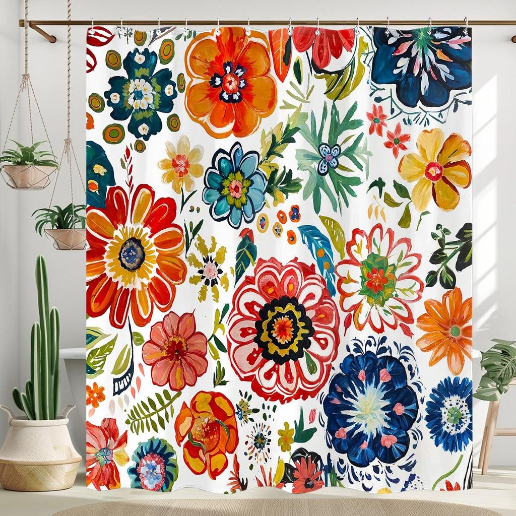 Christmas Shower Curtain Snowman Shower Curtain Set Holiday Shower Curtains Bathroom Curtain Decor Set with 12 Hooks