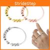 Anti-stress Sterling Silver Rotatable Beaded Finger Ring- A Perfect Gift For Women