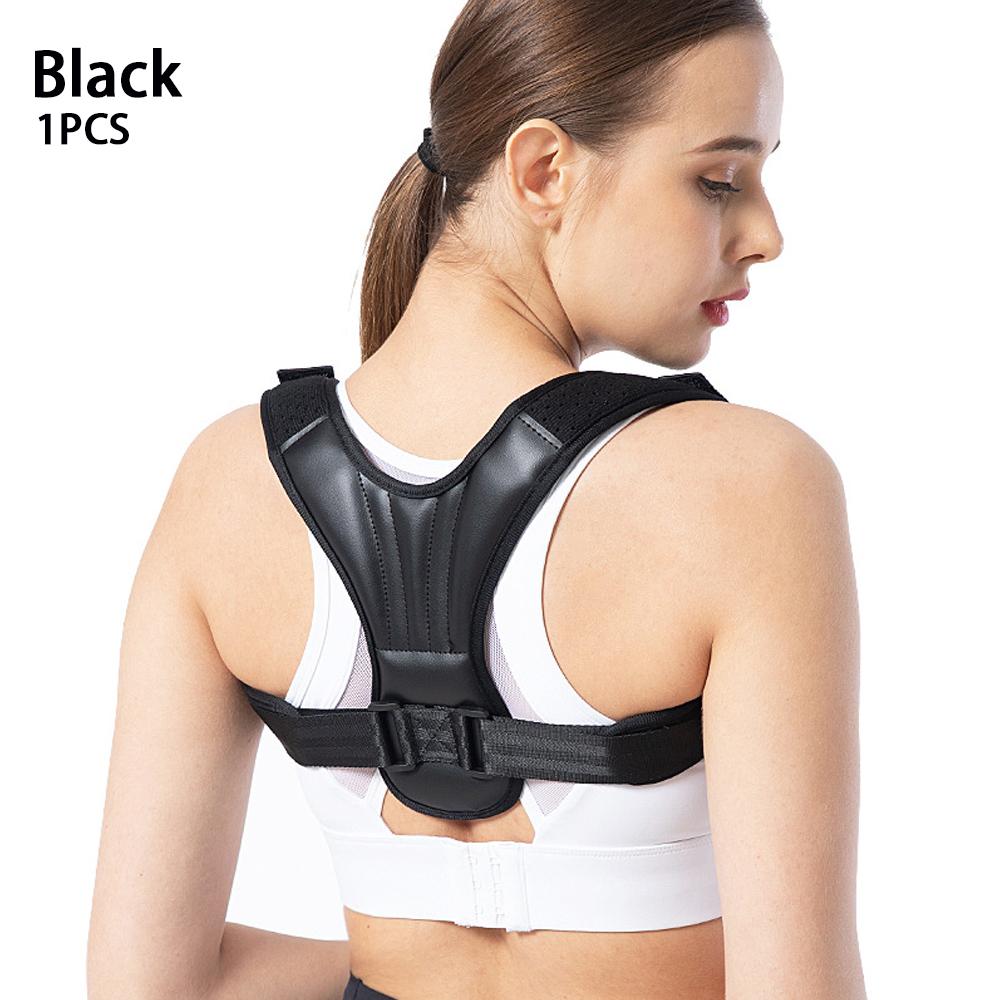 

Корректор осанки для женщин и мужчин, регулируемый бандаж для верхней части спины, дышащий выпрямитель для поддержки спины, облегчение боли S-for weight 40-55KG чёрный