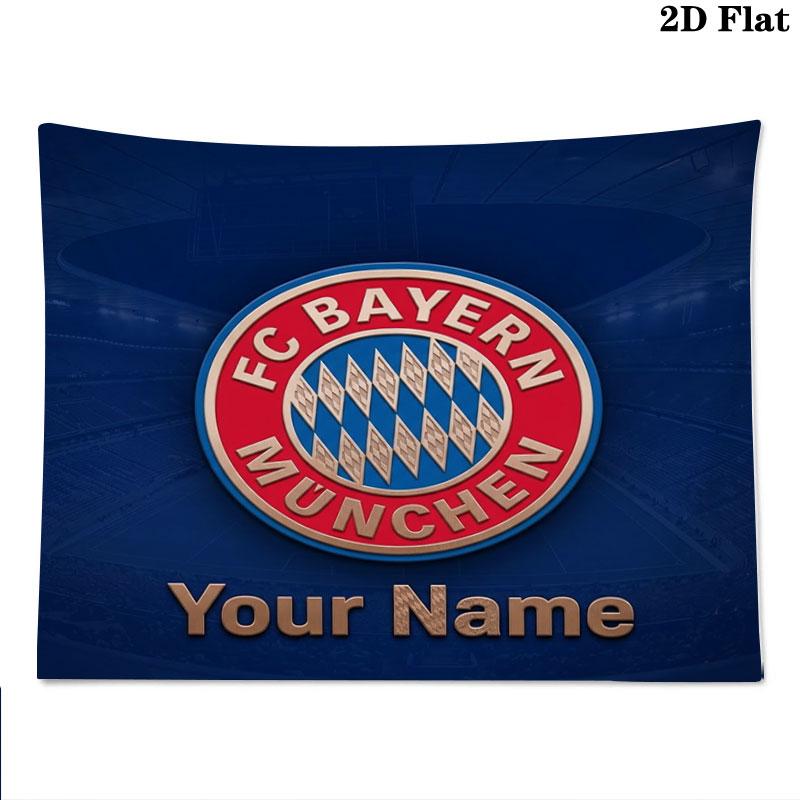 FC Bayern Munchen Custom Name Wall Tapestry Aesthetic Wall Hanging Printed Fabric Blanket Decorative Tapestries for Bedroom Living Room Home Decor