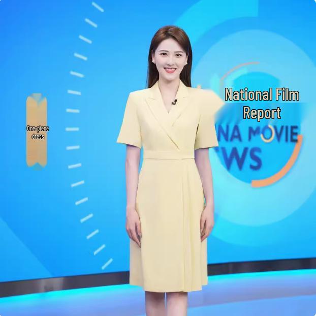 Aishangchen High-End Autumn Suit Dress for Women - Elegant On-Camera Host Style