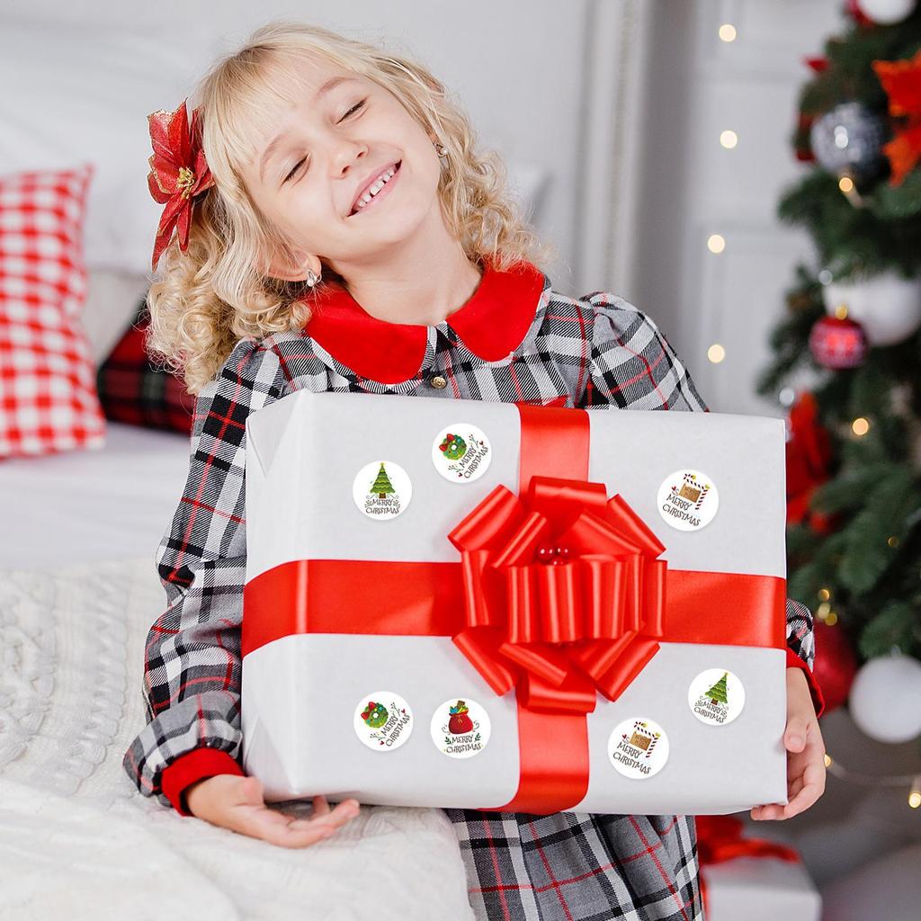 Rolle mit Weihnachtsklebebildern Verschiedene Weihnachtsmuster Umschlag-Siegel Siegel-Aufkleber Papier Geschenkverpackung Zubehör für Scrapbooking