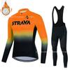Winter Cycling Jersey Set Long Sleeve Thermal Insulated Bike Riding Suit Team Edition Men Women
