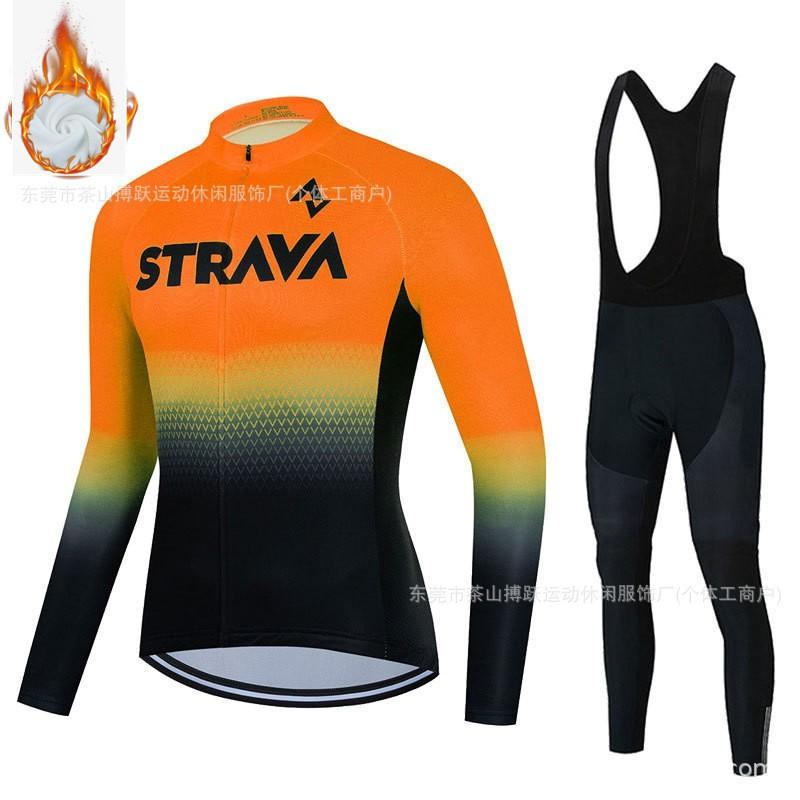 Winter Cycling Jersey Set Long Sleeve Thermal Insulated Bike Riding Suit Team Edition Men Women