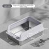 Stainless Steel Cat Litter Box Semi-closed Splash-proof Cat Sandbox Easy Cleaning Cats Toilet High Load-bearing Pet Toilets