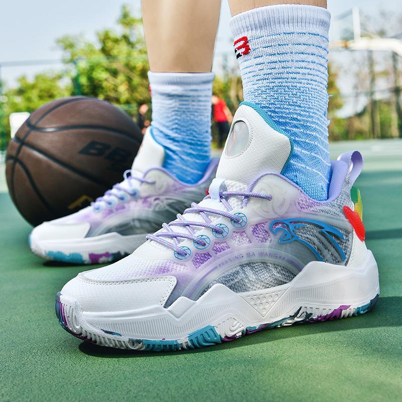Luminous breathable mesh basketball shoes, luminous sole basketball shoes, friction has sound