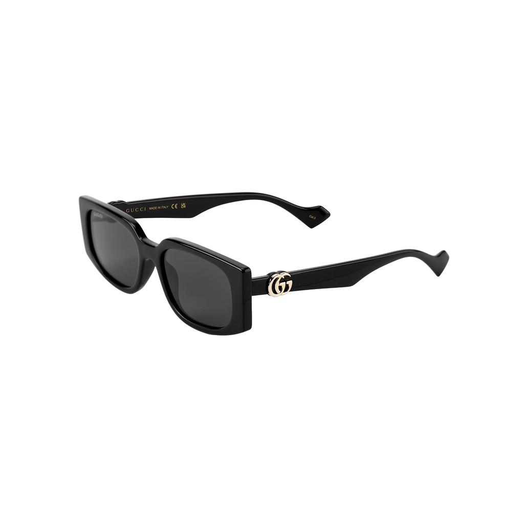 Gucci GG Temples Logo Plastic Square Sunglasses Women's Black