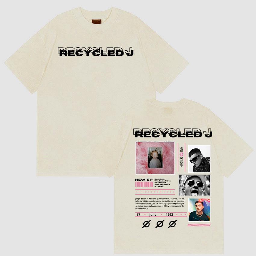 Rapper RECYCLED J Tour Album 2025 Merch T-Shirt Men's Retro Hip Hop Gothic Clothing T Shirt Casual Cotton Short Sleeve