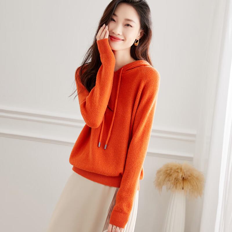 Srcr Women's 100% Wool Hooded Loose Sweater