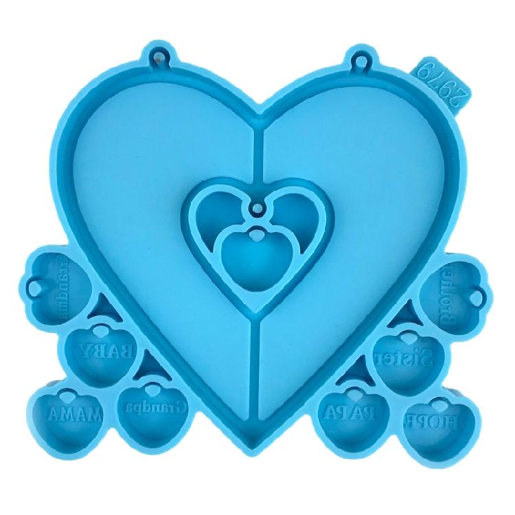 Wall Hanging Resin Moulds Heart-shaped Silicone Moulds Window Epoxy Mould 1 синий