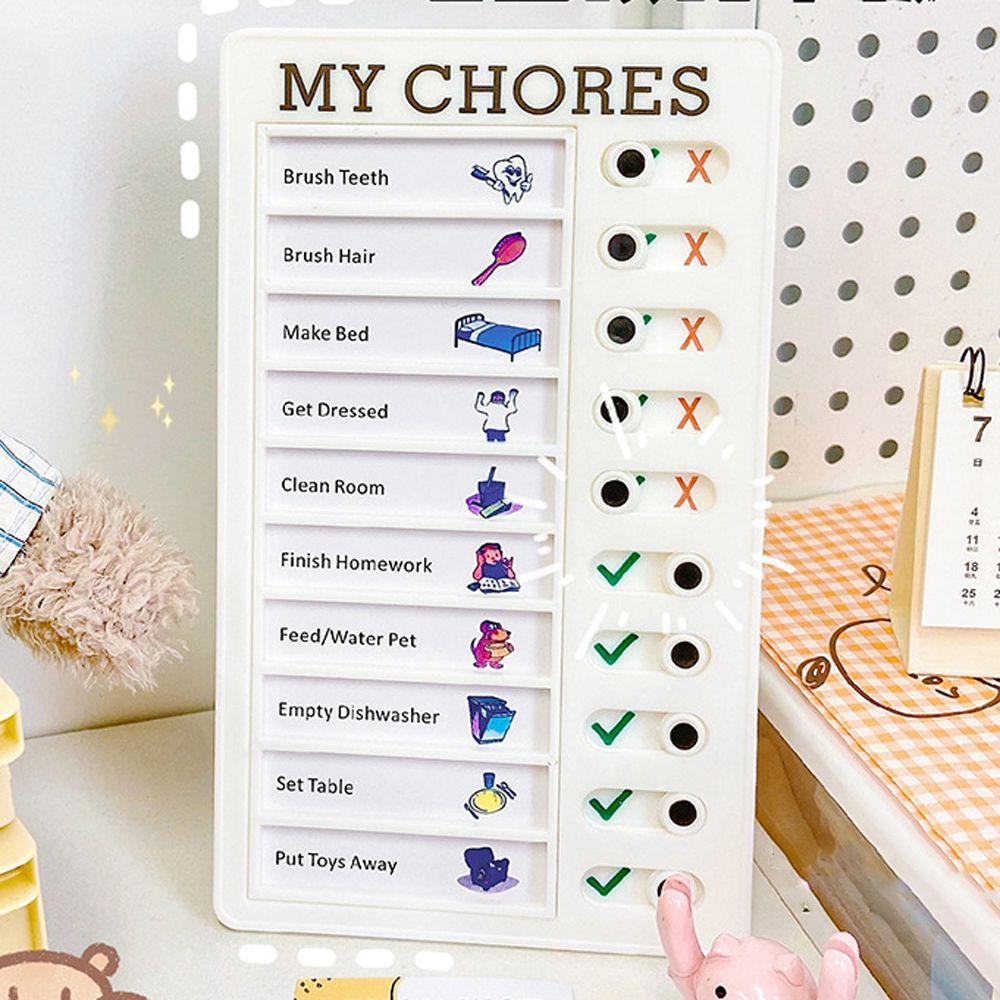 Student Message Checklist Memo Plastic Board Children's Self-discipline Punch Card Chore Chart