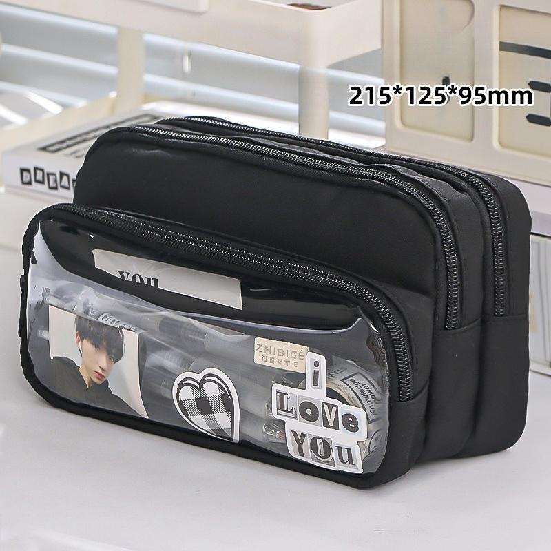 Transparent Pen Case with Large Capacity Simple Design Pencil Box with Creative and Multi Functional Features