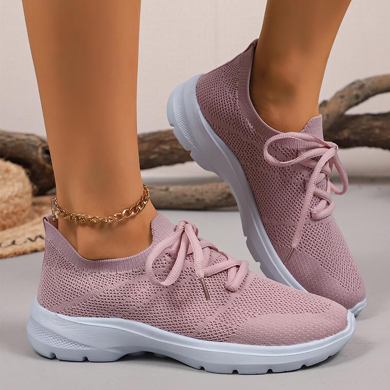 Atmungsaktive Strick-Laufschuhe für Damen Leichte rutschfeste Freizeitsneaker Damen zum Hineinschlüpfen Sportschuhe zum Gehen
