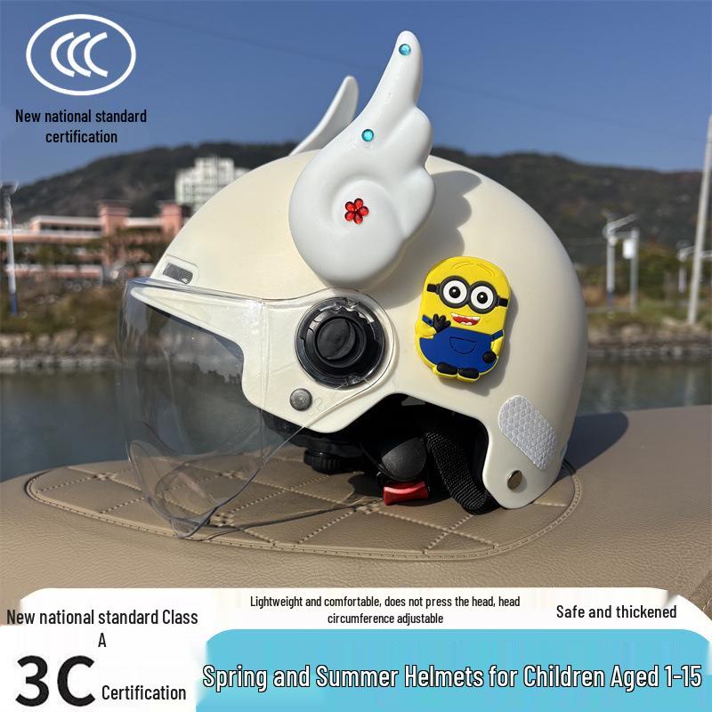 Unisex Cartoon Electric Scooter Safety Helmet for Kids (Ages 1-15) - 3C Certified, All-Season, Breathable, Sun Protection, Class A