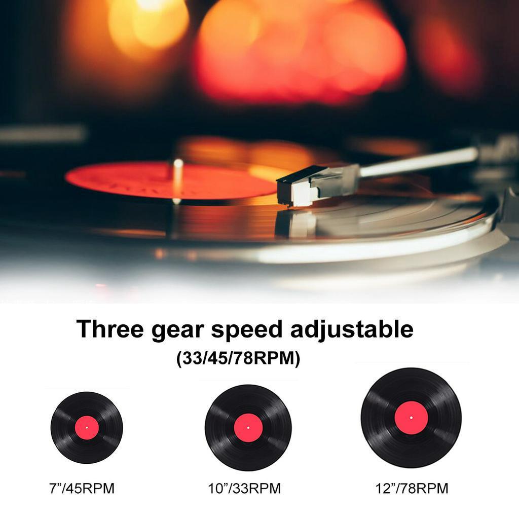 3-IN-1 For 33/45/78RPM Record Music Player Vinyl Record Player Turntable Speakers Vintage Phonograph Record Player Stereo Sound