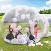 Tenda Gonfiabile a Bolla Cupola Trasparente a 360° Glamping con Soffiatore Silenzioso Gonfiaggio Rapido Certificato CE Magazzino UE per Matrimonio Festa Campeggio
