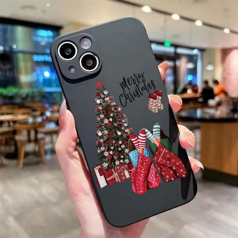New Year Christmas Trees TPU Phone Case For iPhone 16 15 14 13 12 11 Pro Max X XS XR 7 8 Plus SE2 Shockproof Soft Silicone Cover