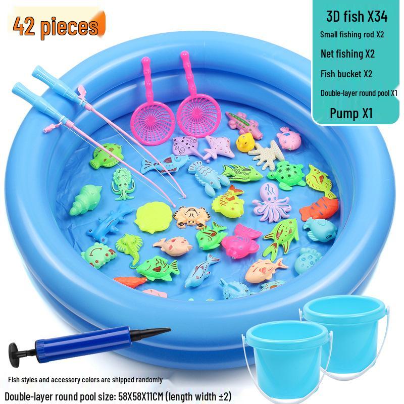 

Детский магнитный игровой набор для рыбалки - Квадратный интерактивный игровой набор для игр с водой для мальчиков