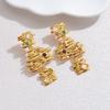 Atoztide Nouvelle Boucle d'Oreille Cœur Imprimé Léopard Vintage pour Femmes Acier Inoxydable Boucles d'Oreilles Statement Pierre Brillante Cadeau de Bijoux de Noël