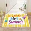 1pc Summer Vibes Non-Slip Kitchen Mat - "Hello Summer" Design with Popsicles & Sunflower, Durable Flannel Sponge Floor Mat, Perf
