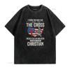 I Proudly Stand For The Flag And Kneel Cross T Shirt vintage Washed Soft Slightly Stretched Versatile fashion Casual