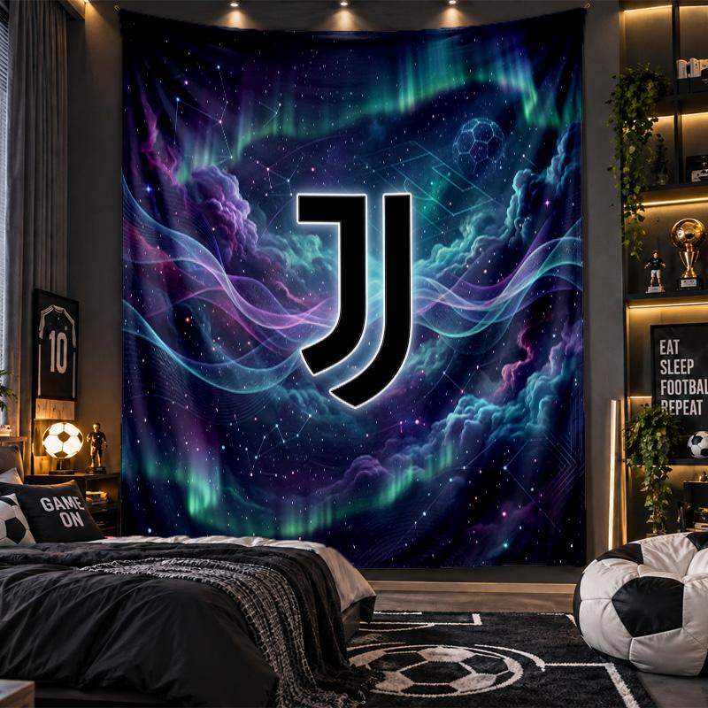 Arazzo da Appendere a Parete Tessuto Stampato Juventus FC per Soggiorno Camera da Letto Decorazione per la Casa