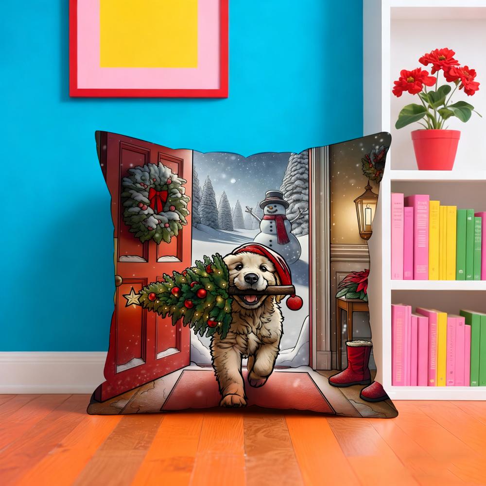 Celebrate Christmas Third Cushion Cover Cushion Cover Soft Easywash Versatile For Couch Bed Travel And Office
