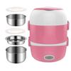 Stainless Steel Thermal Food Container Travel Portable Heater Food Warmer Steamer  Car Use