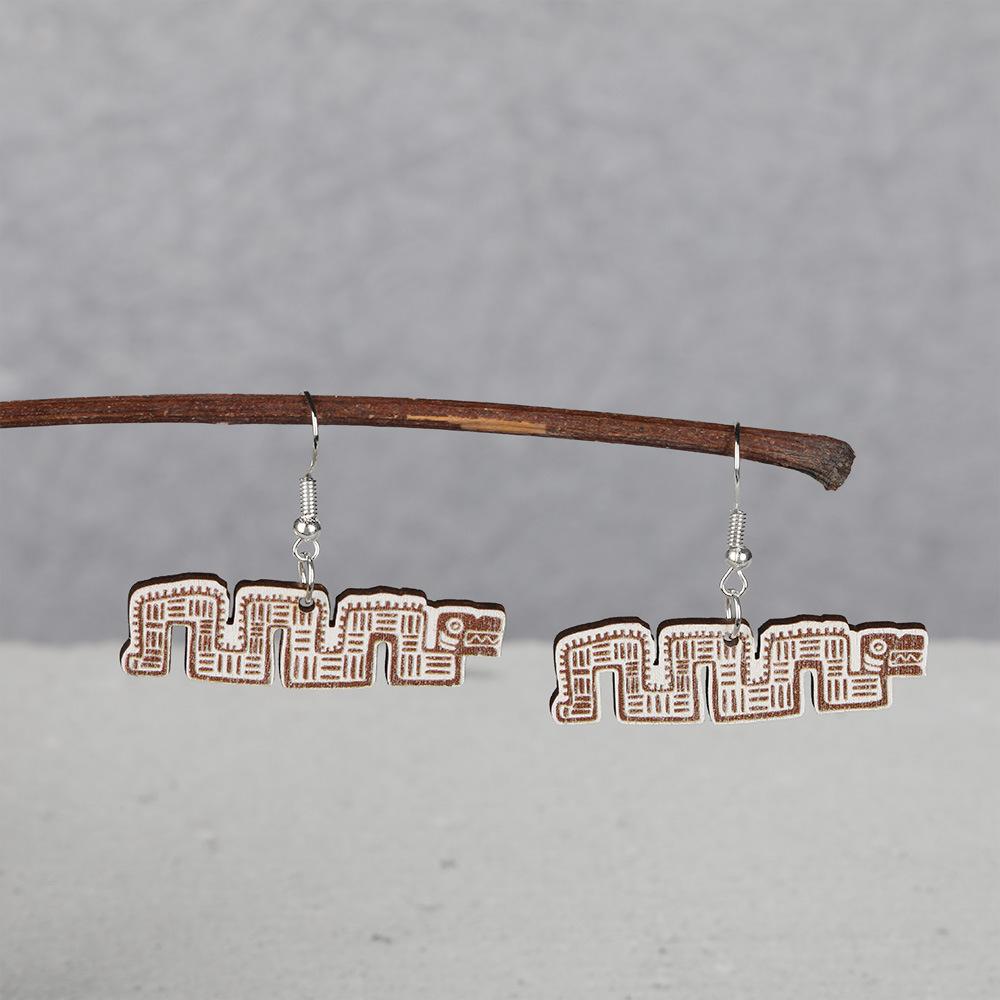New Wooden Personalized Animal Maya Image Earrings and Accessories