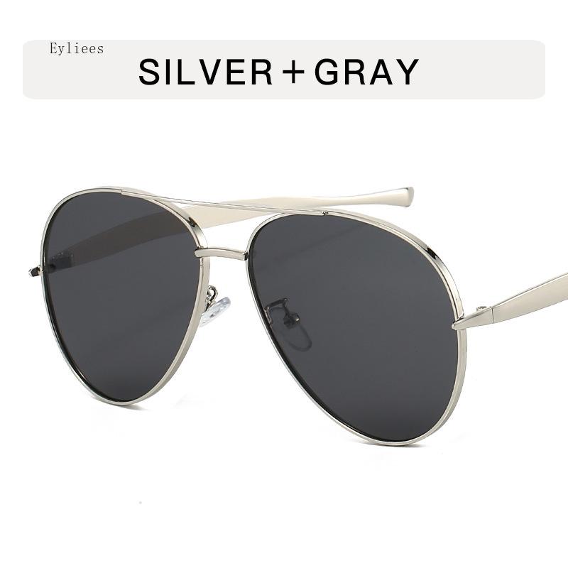 

Clear Brown Oversized Pilot Sunglasses Women Men Unisex Luxury Metal Brand Sunglasses Female Unique Metal Frame Double Bridge