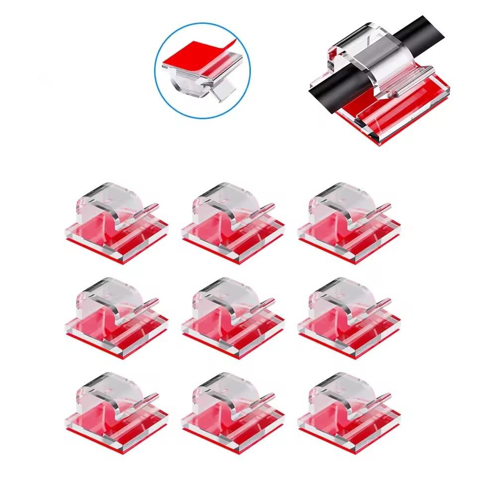 10/20/50Pcs Cable Organizer Clips Wire Winder Holder Protector USB Cable Management Adhesive Hooks Desk Clamp for Home Office
