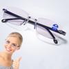 New Anti Blue Light Blocking Rimless Reading Glasses Women Men Square Frameless Presbyopic Computer Eyeglasses Diopters +1.0~4.0