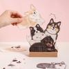 2026 Small Desk Calendar with Wooden Base Cute Dog Cat Patterns Monthly Planner for Organized Daily Plan Gifts for Pet Lovers