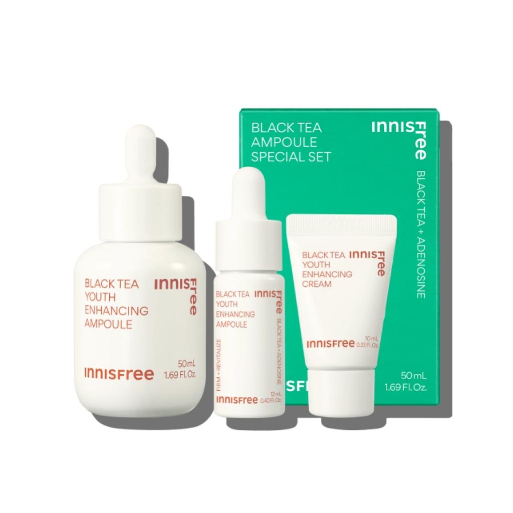 Innisfree Black Tea Youth Enhancing Elasticity Ampoule Set 3pc AUTHENTIC STORE