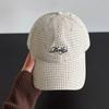 Breathable Baseball Cap Plaid Embroidery Sun Hat Fashion Peaked Cap