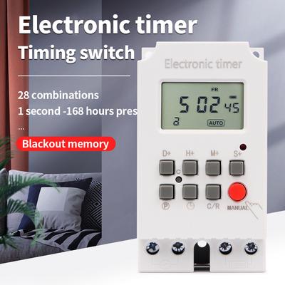 Automatic Digital Timer Switch Relay 220V 25A Electronic Weekly 7Days Minutes Second 168 Hours Time Control Programmable Timer