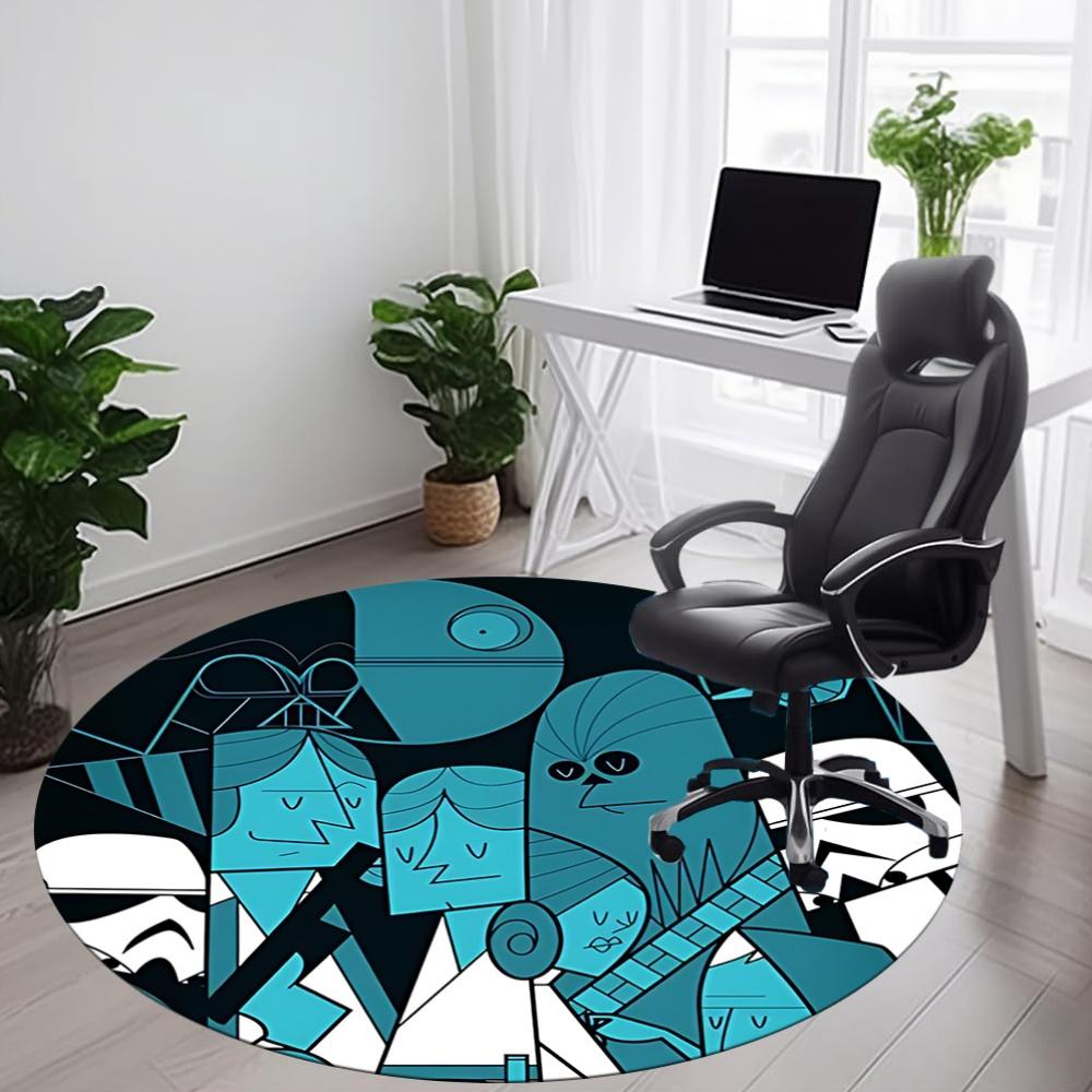1pc Alien Illustration Office Round Area Rug, Under Office Chairs Bedroom Living Room Home Decor, Room Deco, Available in Various Sizes