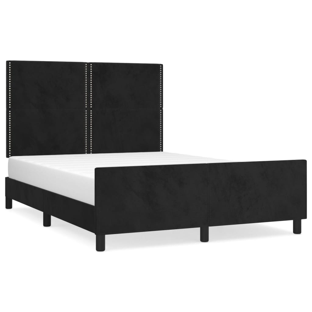 Bed Frame without Mattress Black 140 x 200 cm Velvet