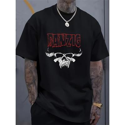 European Sizes Graphic Black Plus Size T-Shirt - Featuring Striking Red Letters and Iconic Skull Design, Perfect for Music Lovers and Edgy