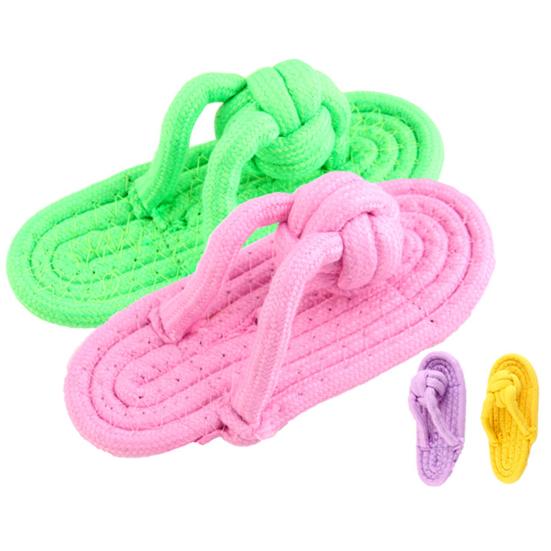 Hundtugga Bomullsrep Flip-flop Bitbeständiga Skor Formande Leksak Husdjursartiklar