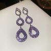 Silver Needle Heart Zircon Rhinestone Earrings - High-End Fashion Design