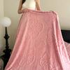 High weight luxury comfortable Tafu velvet butterfly jacquard blanket solid color multifunctional leisure blanket