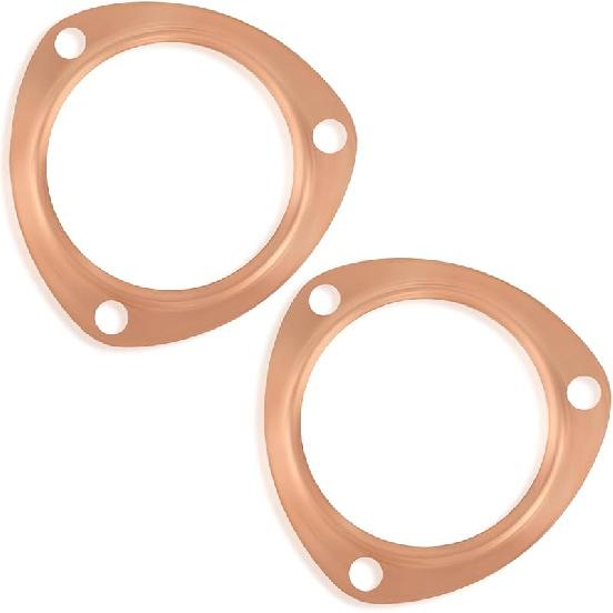 2PCS 3" Exhaust Gasket,Copper Exhaust Flange For Header Gasket & Collector Gasket,Car Accessories Exhaust Pipe Gasket Compatible With