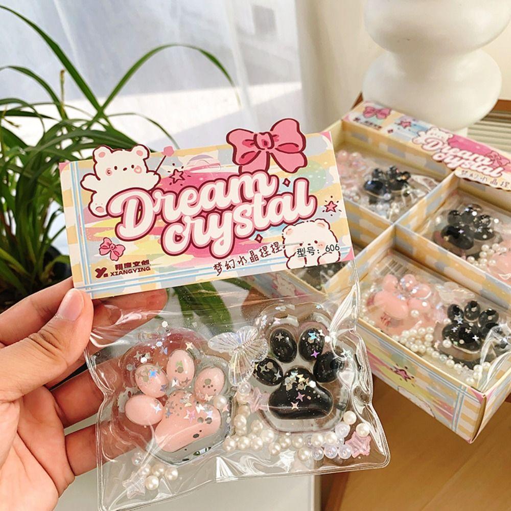 2Pcs Tapa Squishy Pearl Cat Paw Fidget Toy Antistress Stress Relief Toy For Adult Kids TPR Slow Rebound Sensory Toy Unique Gifts