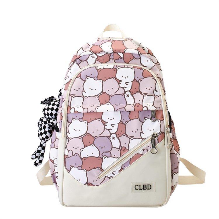 Graffiti Print Small Fresh Backpack Trend Simple Fashion High School Student Large Capacity Schoolbag College Student Couple