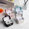 2Pcs Mini Portable Small Jewelry Storage Bag Travel Simple Leather Ring Necklace Earrings Storage Box Organizer Display Gift Box