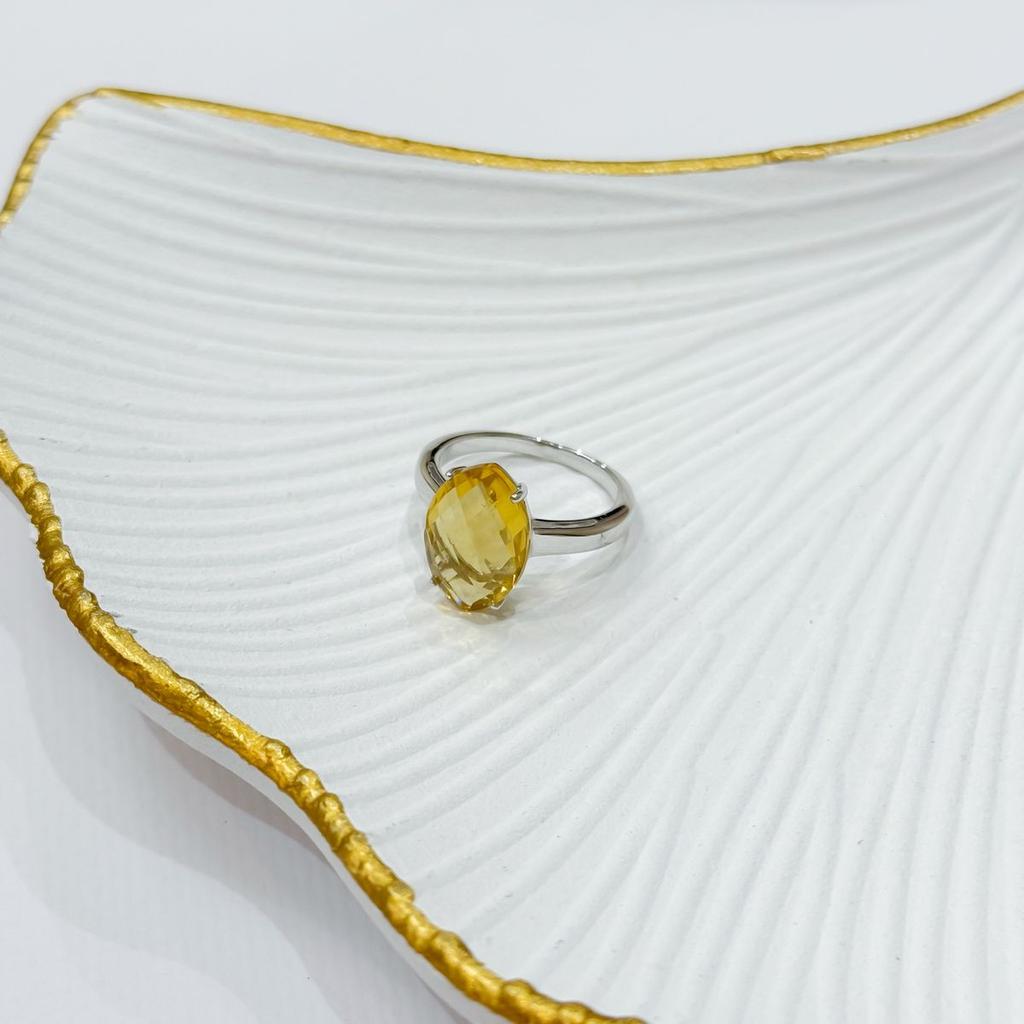 Серебряное кольцо с цитрином nano 4.806ct, вес изделия 3,49 гр (2170426)