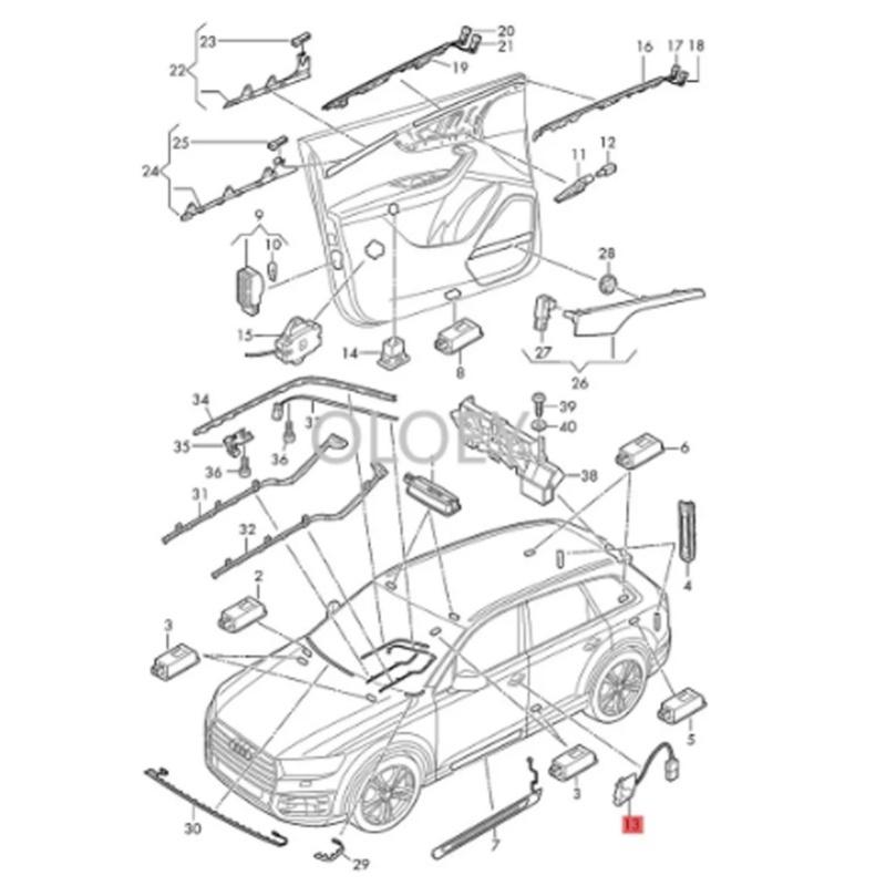 Pair Door Handle Light Left Right Auto Exterior Ambient Lighting 4H0947133A/134A Fit For A6 C7 A8 A7 Q7