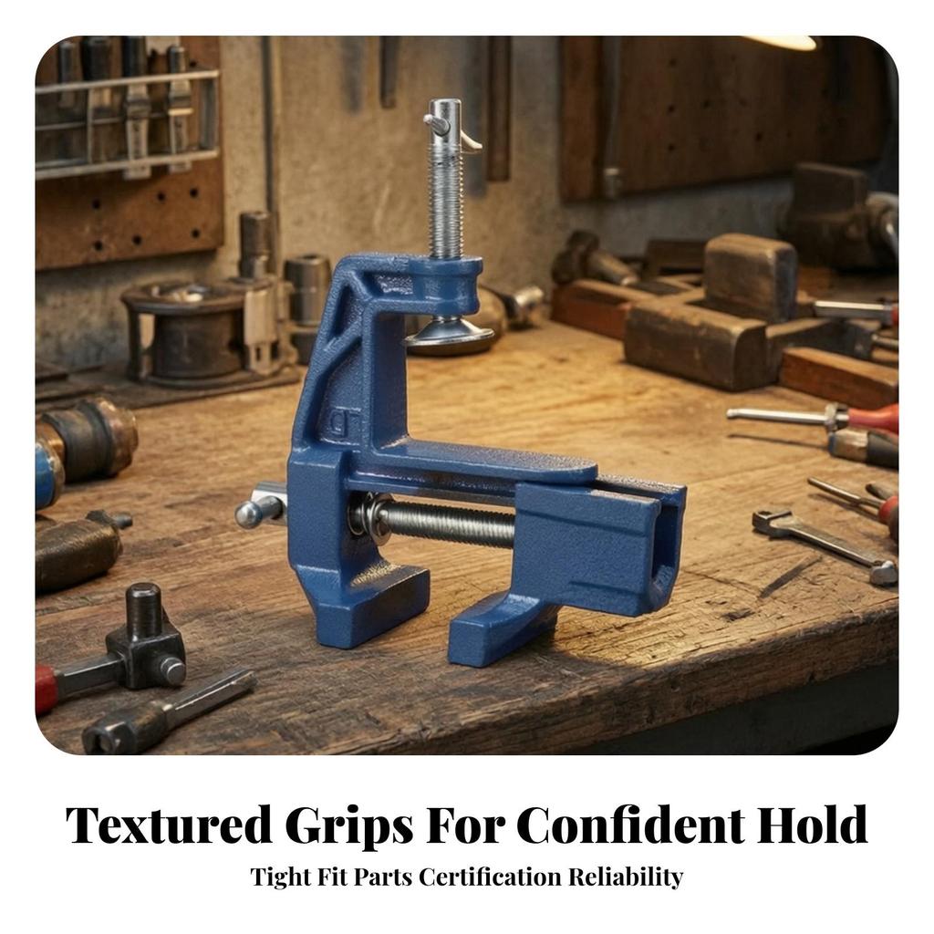 Compact Mini Bench Vise Cast Iron Tabletop Rotatable Small Work Clamp