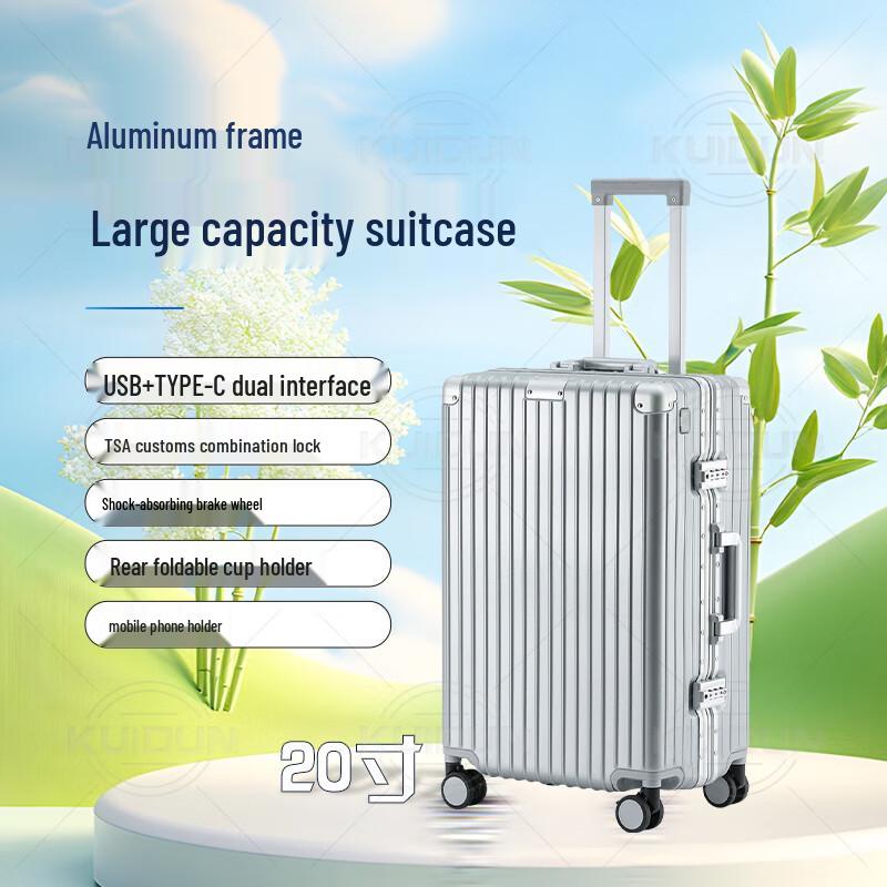 KUIDUN Durable Travel Suitcase with Combination Lock 20 inch